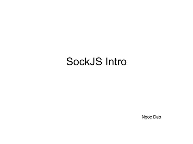 SockJS Intro