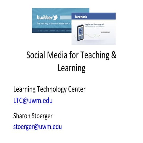 Social Media for Teaching and Learning