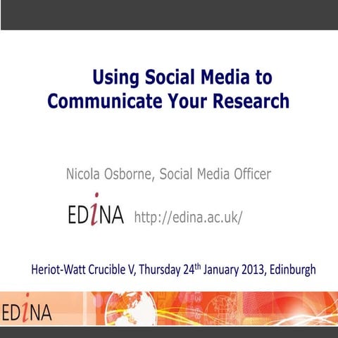Using Social Media to Communicate Your Research
