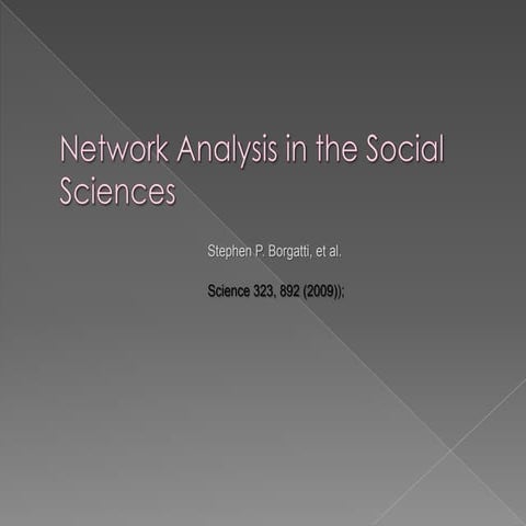 Network Analysis in the Social Sciences