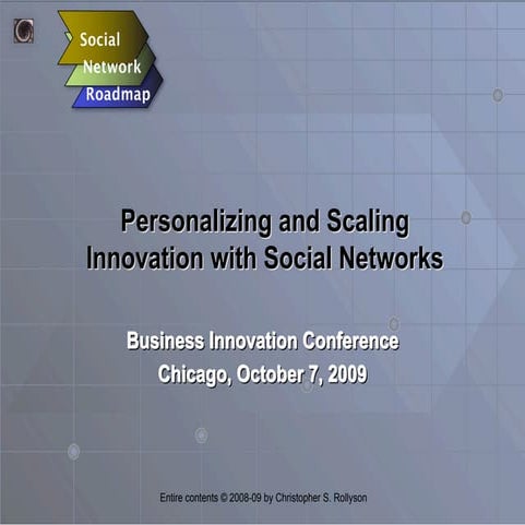 Social Networks for Innovation