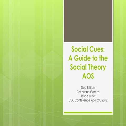 Social Cues: A Guide to the Social theory AOS 4 27-12