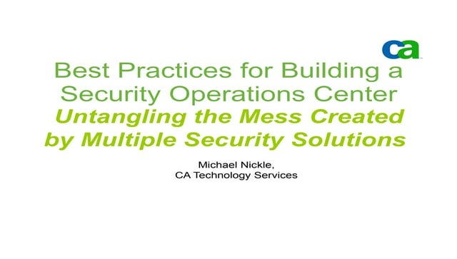 SOC presentation- Building a Security Operations Center