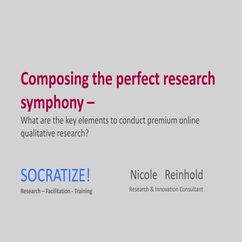 Composing the perfect research symphony – What are the key elements to conduc...