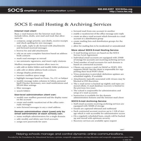 SOCS E-mail Hosting 
