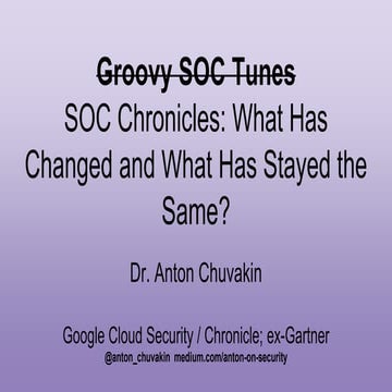 SOCstock 2020  Groovy SOC Tunes aka Modern SOC Trends