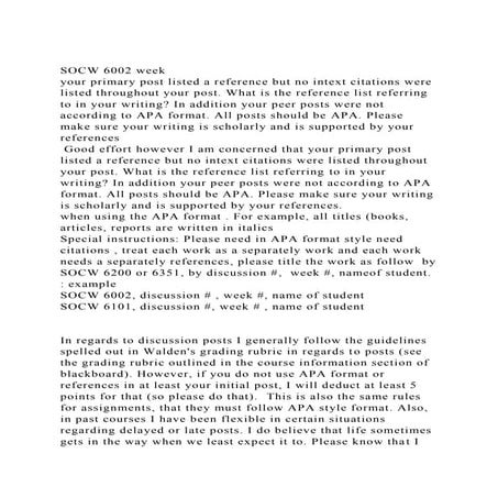 SOCW 6002 week your primary post listed a reference but no intex.docx