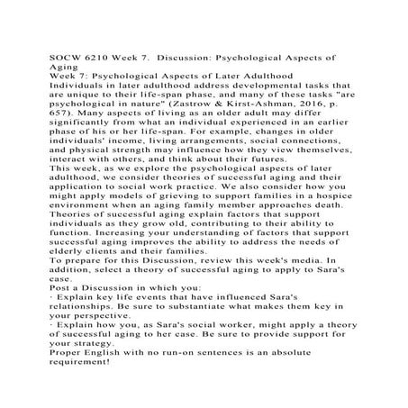 SOCW 6210 Week 7.  Discussion Psychological Aspects of AgingWee.docx