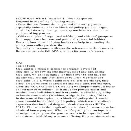 SOCW 6351 Wk 9 Discussion 1.  Need Responses.Respond in one of t.docx