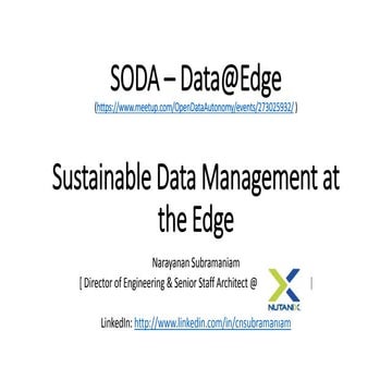 Sustainable Data Management at the Edge 