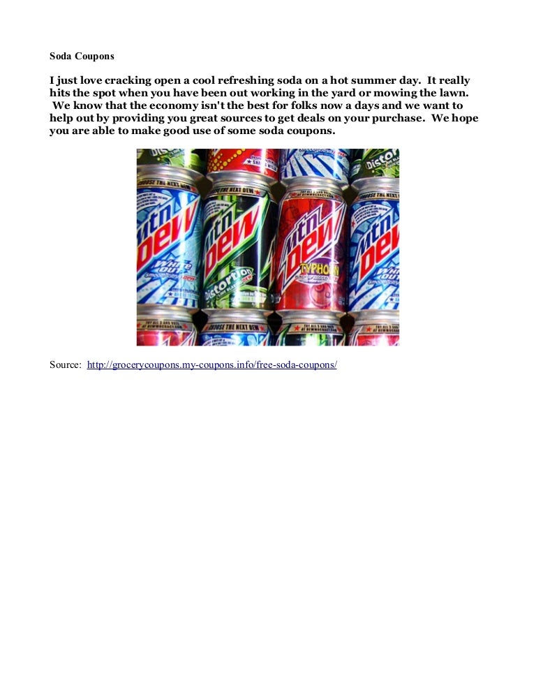 Soda coupons