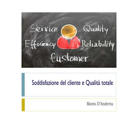 Soddisfazione cliente e qualità totale 