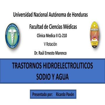 Trastornos Hidroelectroliticos: Sodio y agua