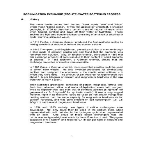 Sodium cation-exchange process | PDF