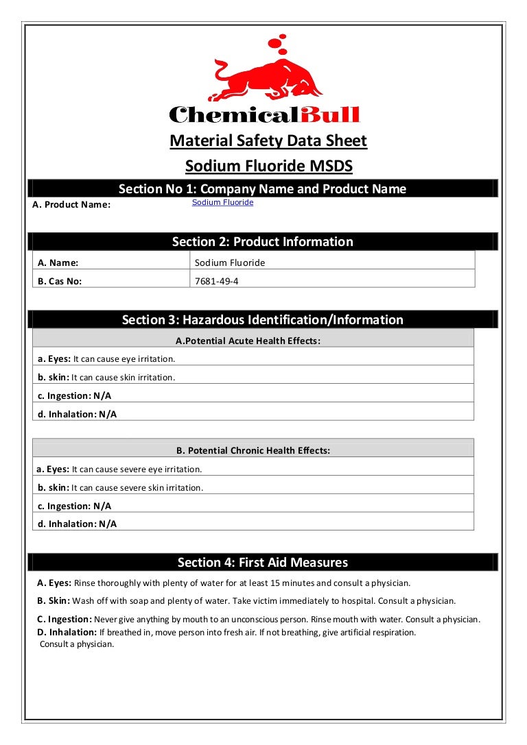 Sodium Fluoride MSDS ChemicalBull 2019