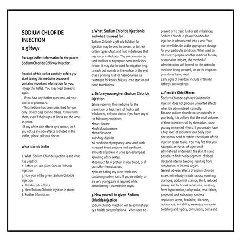 Sodium chloride 0.9%w by v injection pil, taj pharmaceuticals. | DOCX