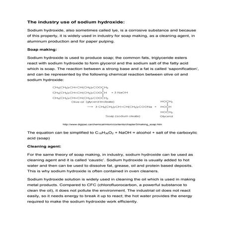 Sodium hydroxide   industrial use