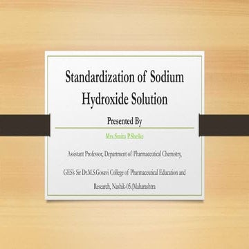 Sodium hydroxide preparation and standardization