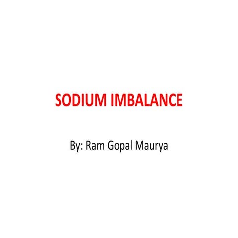 Sodium imbalance