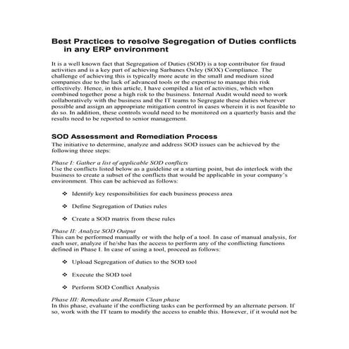 Sod remediation best practices for isaca