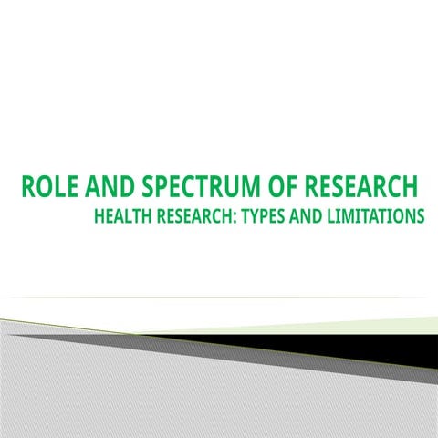 Role of spectrum research for health practitioners
