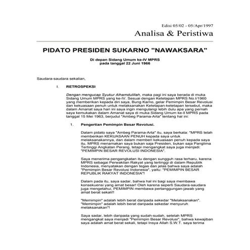 PIDATO PRESIDEN SOEKARNO 11 | PDF