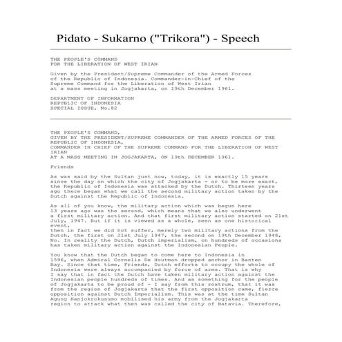 PIDATO PRESIDEN SOEKARNO 1 | PDF