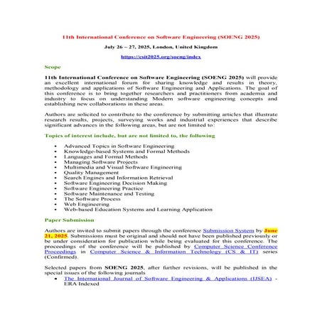 11th International Conference on Software Engineering and Applications ...