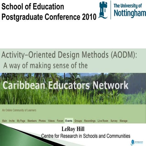 Activity-Oriented Design Methods (AODM): A way of making sense of the CEN