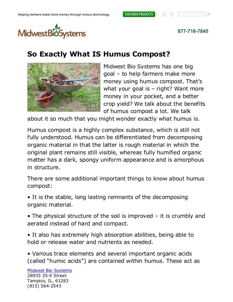 So Exactly What Is Humus Compost