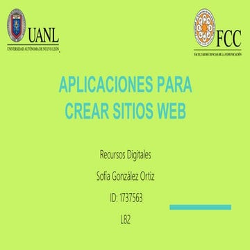 Sofía gonzález ortiz L82 aplicaciones para crear sitios  web