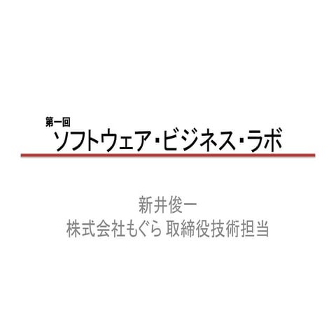 ソフトウェア・ビジネス・ラボ第一回新井発表資料