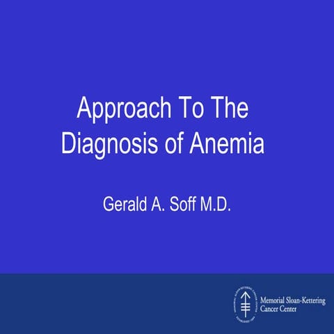 approach to the diagnosis of anemia