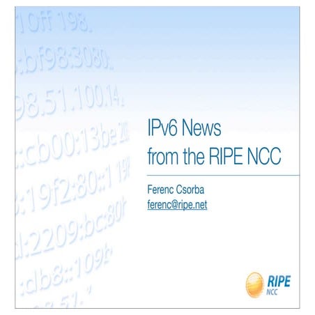 IPv6 News from the RIPE NCC