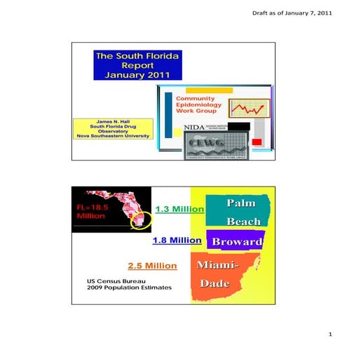 Current Drug Trends from the Epidemiological State Rep