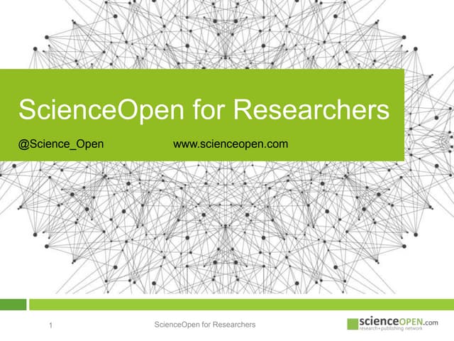 ScienceOpen for Researchers