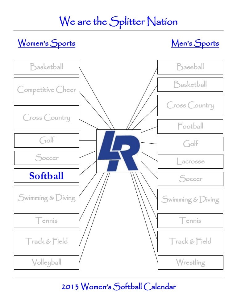 Softball calendar spring 2013