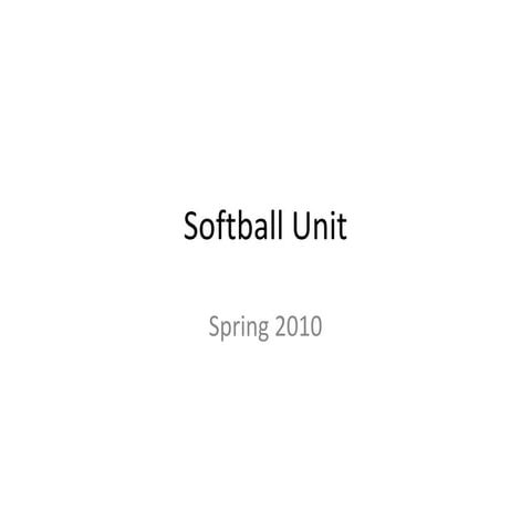 Softball Unit | PPT