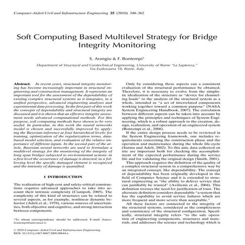 Soft computing based multilevel strategy for bridge integrity monitoring