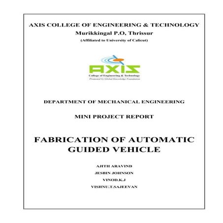 Fabrication of Automatic Guided Vehicle 
