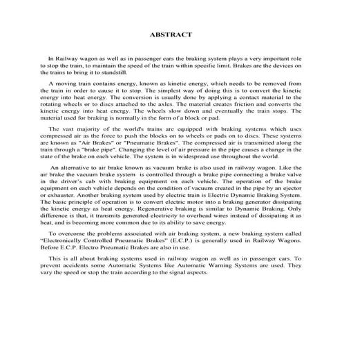 Railway wagon braking system pdf by salim malik