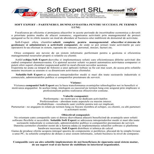 Soft Expert - prezentare firma