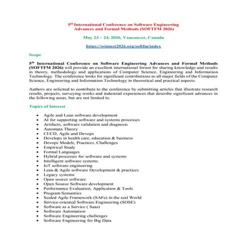 5th International Conference on Software Engineering Advances and ...
