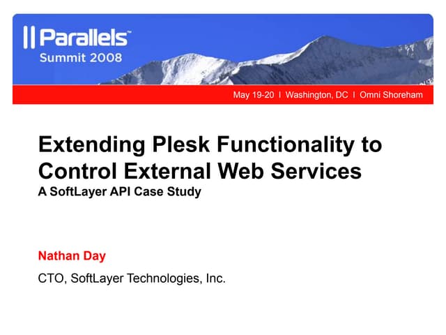 SoftLayer-Extending Plesk Functionality