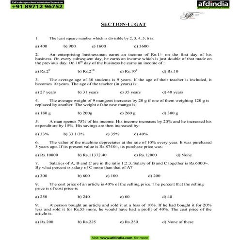 Soft pune general ability test 4 | PDF