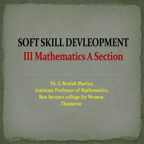 Soft skill devleopment unit 1 beu
