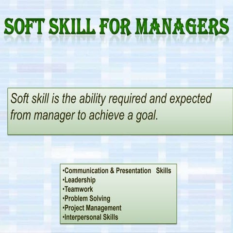 Soft skill for managers