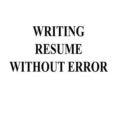 soft skill:resume writi