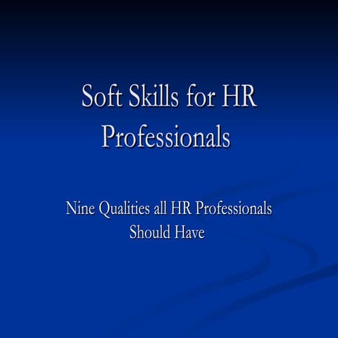Soft Skills For Hr Professionals