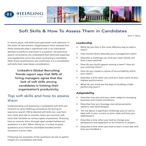 Soft skills and How to Assess Them in Candidates